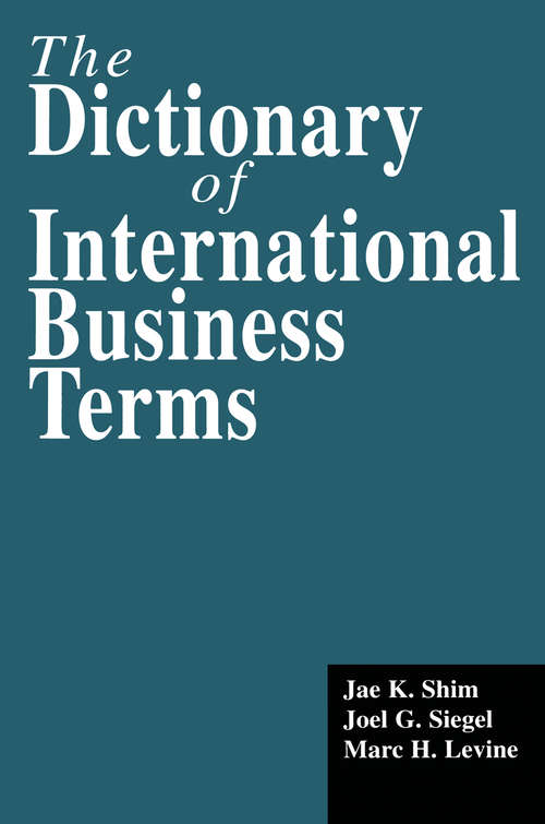 The Dictionary of International Business Terms (Glenlake Business Reference Bks.)