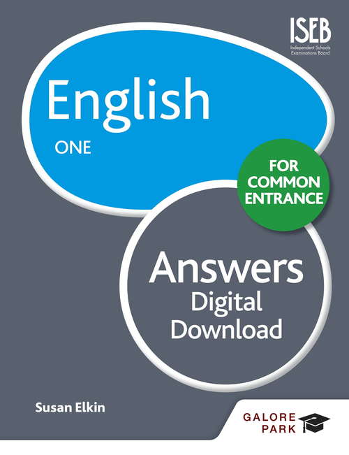 Book cover of English for Common Entrance One Answers