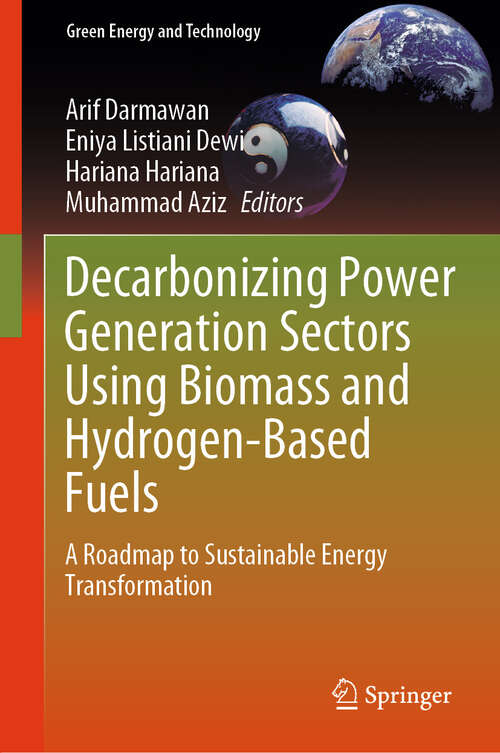 Book cover of Decarbonizing Power Generation Sectors Using Biomass and Hydrogen-Based Fuels: A Roadmap to Sustainable Energy Transformation (Green Energy and Technology)