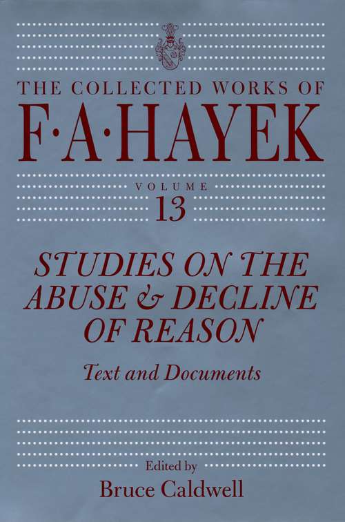 Book cover of Studies on the Abuse and Decline of Reason