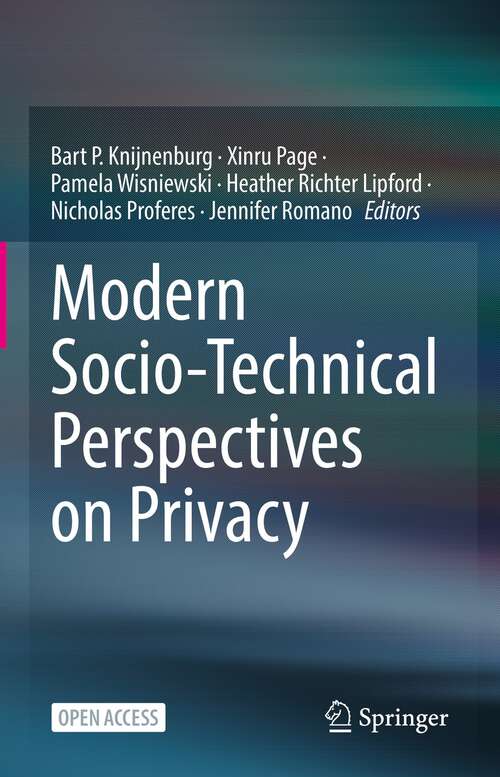 Book cover of Modern Socio-Technical Perspectives on Privacy (1st ed. 2022)