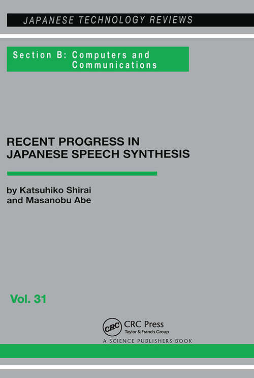 Book cover of Japanese Speech Synthesis