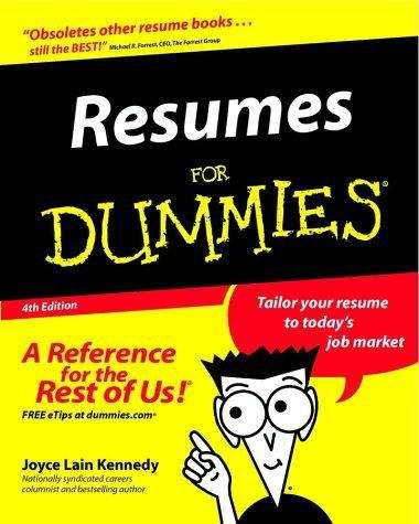 Book cover of Resumes for Dummies (4th Edition)
