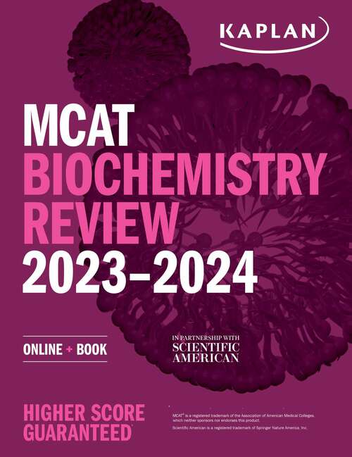 Book cover of MCAT Biochemistry Review 2023-2024: Online + Book (Kaplan Test Prep)