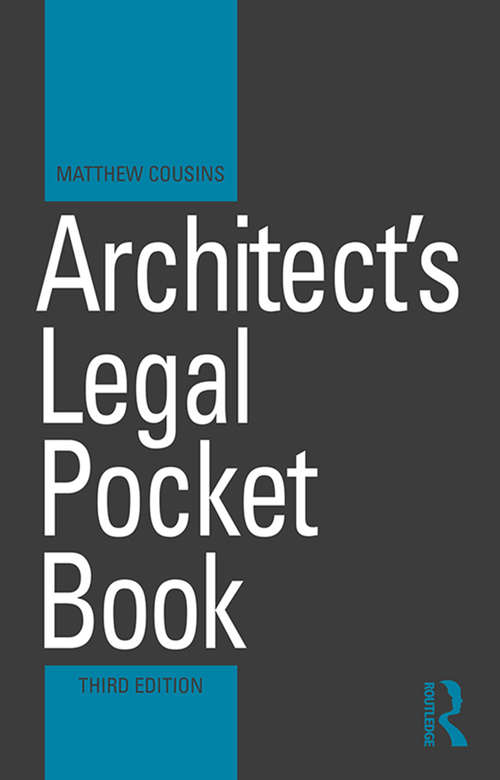Book cover of Architect's Legal Pocket Book (3) (Routledge Pocket Books)