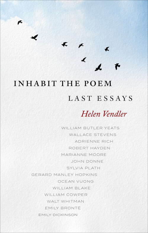Book cover of Inhabit the Poem: Last Essays
