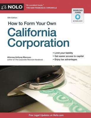 Book cover of How to Form Your Own California Corporation