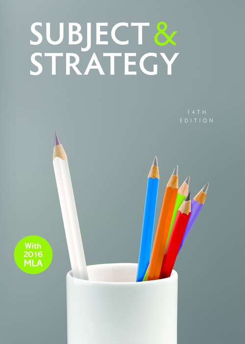 Book cover of Subject and Strategy: A Writer's Reader (Fourteenth Edition)