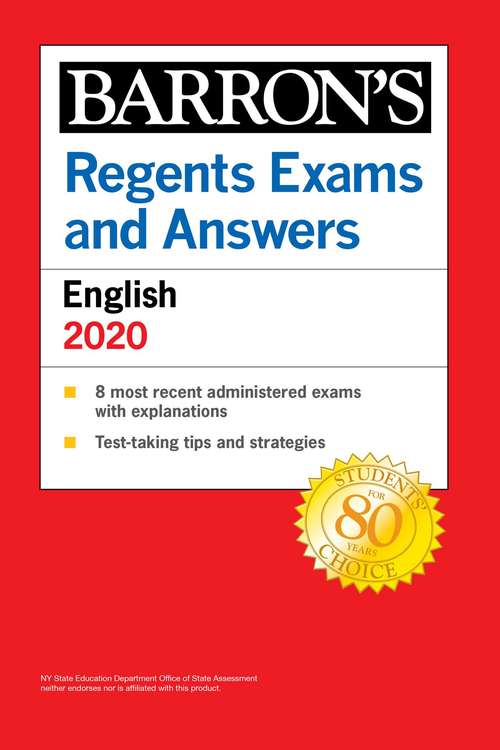 Book cover of Regents Exams and Answers: English 2020 (Barron's Regents)
