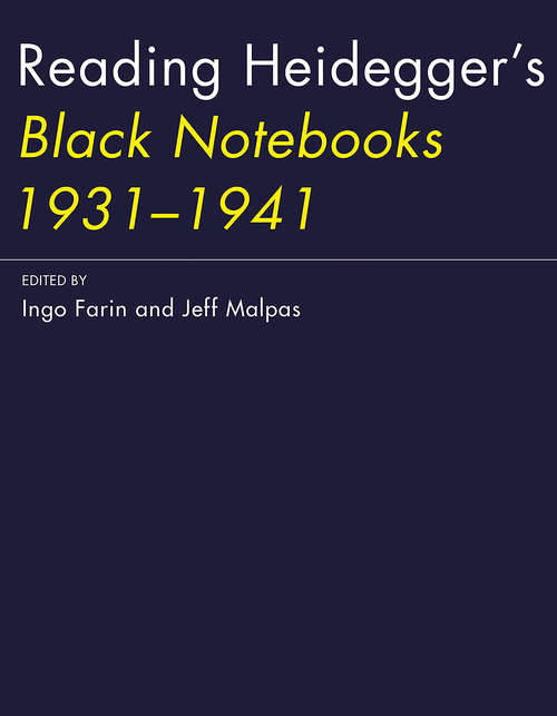 Book cover of Reading Heidegger's Black Notebooks 1931--1941