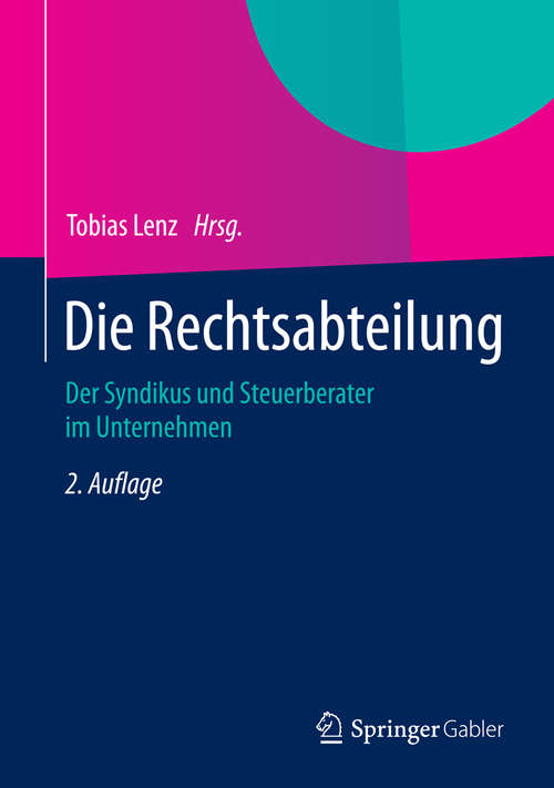 Book cover of Die Rechtsabteilung