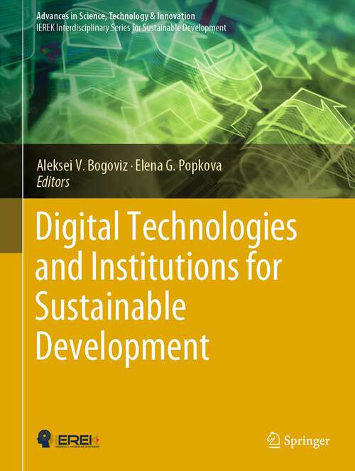 Cover image of Digital Technologies and Institutions for Sustainable Development