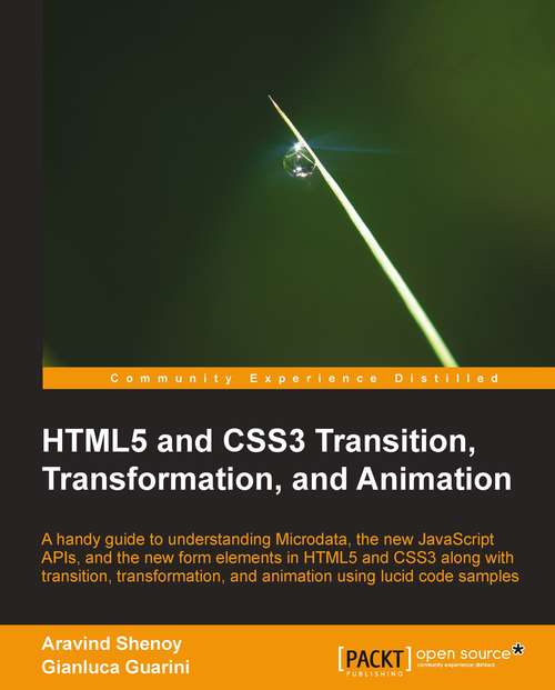 Book cover of HTML5 and CSS3 Transition, Transformation, and Animation