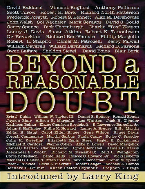 Book cover of Beyond a Reasonable Doubt