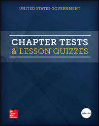 Book cover of United States Government: Our Democracy, Chapter Tests and Lesson Quizzes