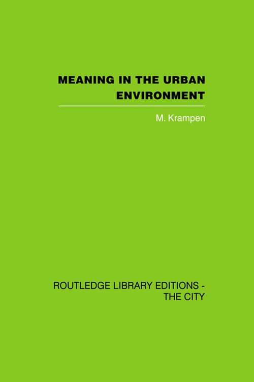Book cover of Meaning in the Urban Environment