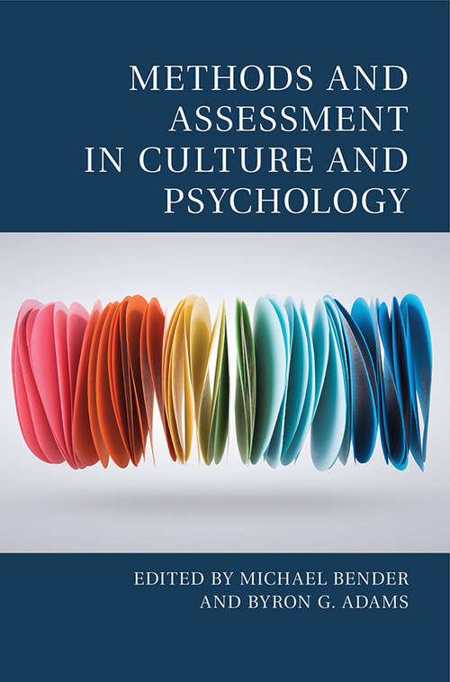 Methods and Assessment in Culture and Psychology (Culture and Psychology)