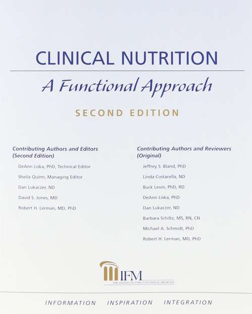Clinical Nutrition: A Functional Approach