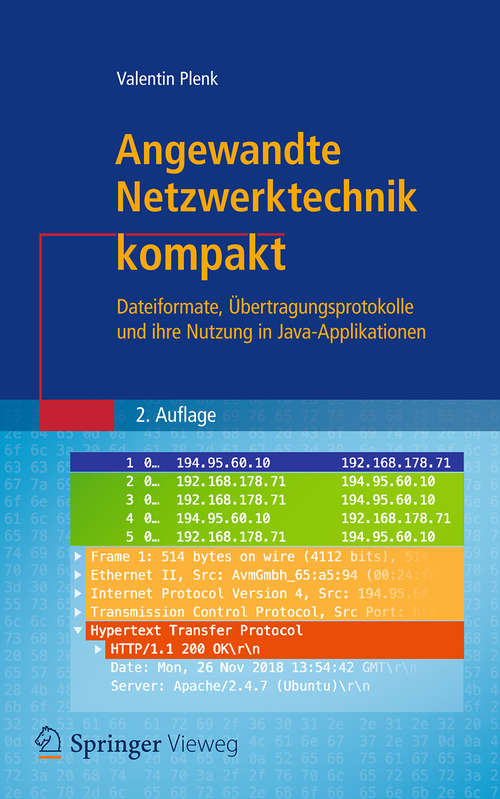 Book cover of Angewandte Netzwerktechnik kompakt: Dateiformate, Übertragungsprotokolle und ihre Nutzung in Java-Applikationen (2. Aufl. 2019) (IT kompakt)