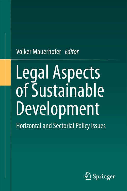 Book cover of Legal Aspects of Sustainable Development