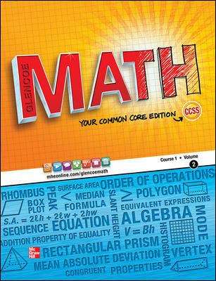 Book cover of Glencoe Math: Your Common Core Edition, CCSS [Grade 6, Volume 2]