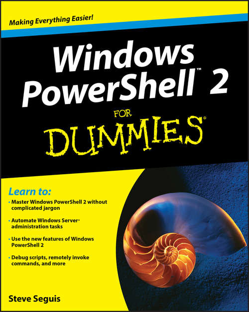 Book cover of Windows PowerShell 2 For Dummies