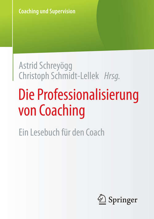 Book cover of Die Professionalisierung von Coaching