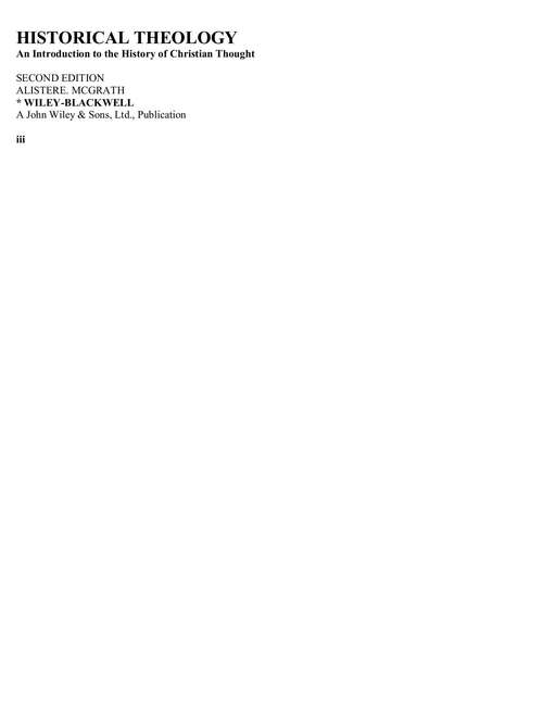 Book cover of Historical Theology: An Introduction To The History Of Christian Thought (2)