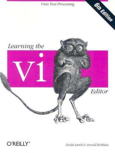 Book cover of Learning the vi Editor, Sixth Edition
