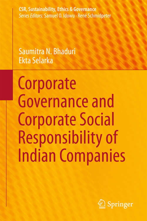 Book cover of Corporate Governance and Corporate Social Responsibility of Indian Companies