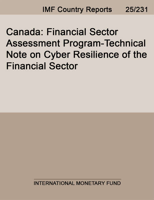 Book cover of Canada: Financial Sector Assessment Program-Technical Note on Cyber Resilience of the Financial Sector