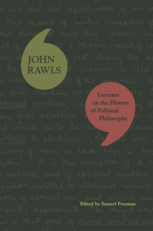 Book cover of Lectures on the History of Political Philosophy