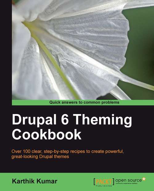 Book cover of Drupal 6 Theming Cookbook