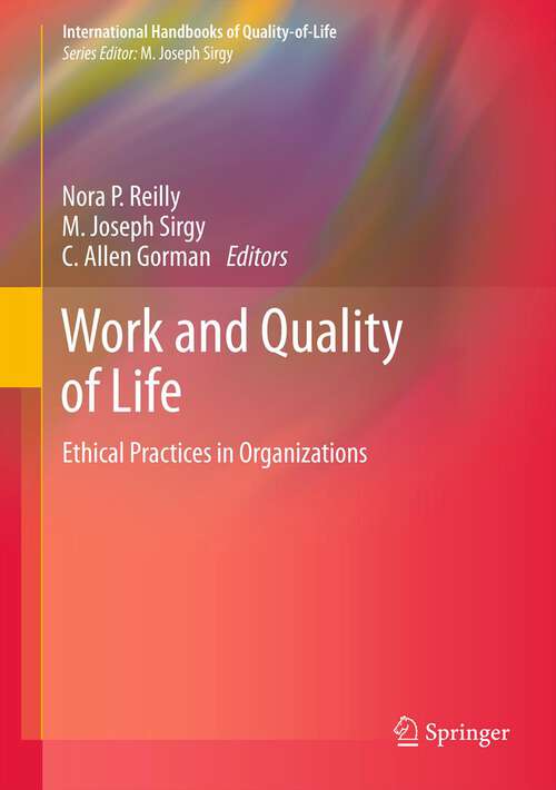 Book cover of Work and Quality of Life