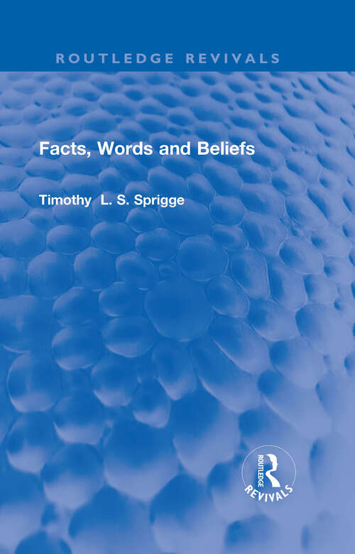 Book cover of Facts, Words and Beliefs (Routledge Revivals)