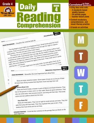 Book cover of Daily Reading Comprehension: Grade 4