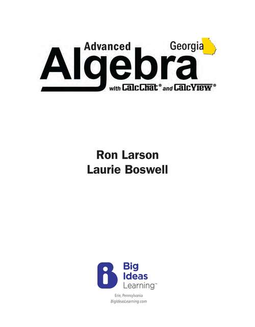 Book cover of Georgia 2024 Advanced Algebra