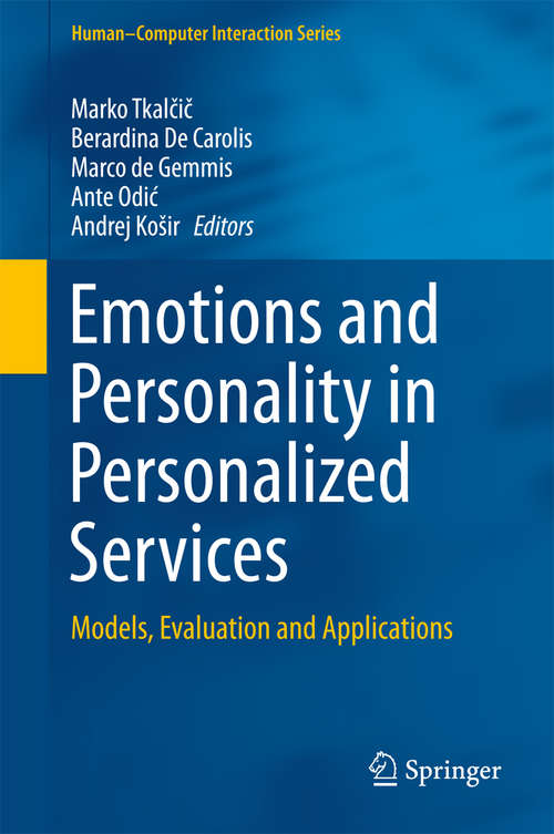 Book cover of Emotions and Personality in Personalized Services