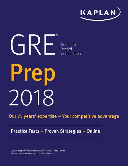 Book cover of GRE Prep 2018: Practice Tests + Proven Strategies + Online