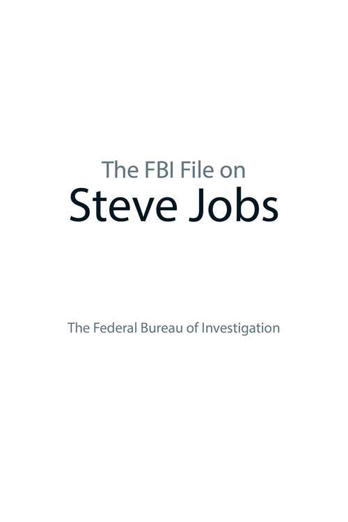 Book cover of The FBI File on Steve Jobs