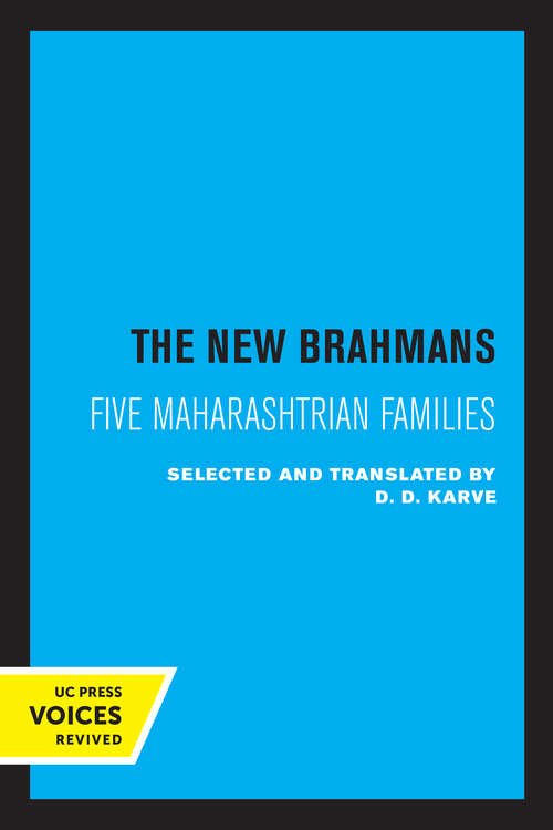 Book cover of The New Brahmans: Five Maharashtrian Families