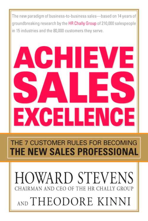 Book cover of Achieve Sales Excellence