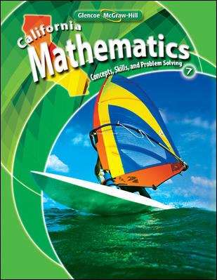 Book cover of California Mathematics: Concepts, Skills, and Problem Solving, Grade 7