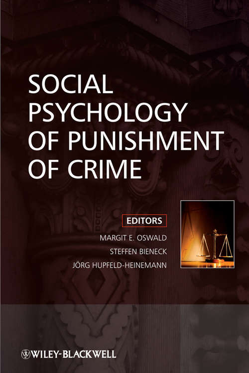 Book cover of Social Psychology of Punishment of Crime