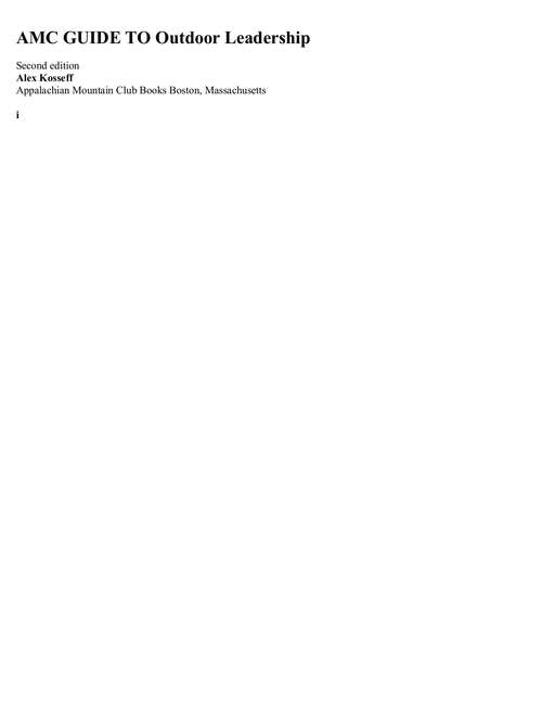 Book cover of AMC Guide To Outdoor Leadership (Second Edition)