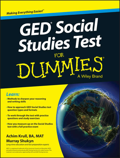 Book cover of GED Social Studies For Dummies