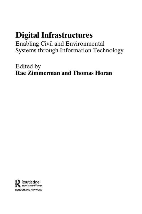 Book cover of Digital Infrastructures: Enabling Civil and Environmental Systems through Information Technology (Networked Cities Series)