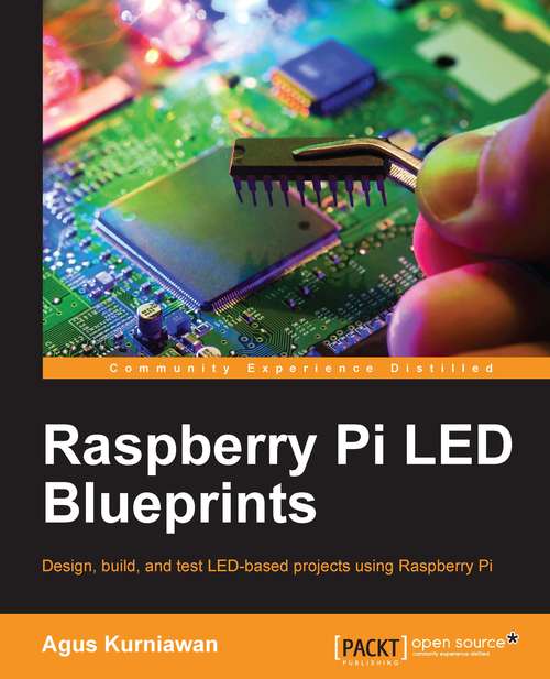 Book cover of Raspberry Pi LED Blueprints