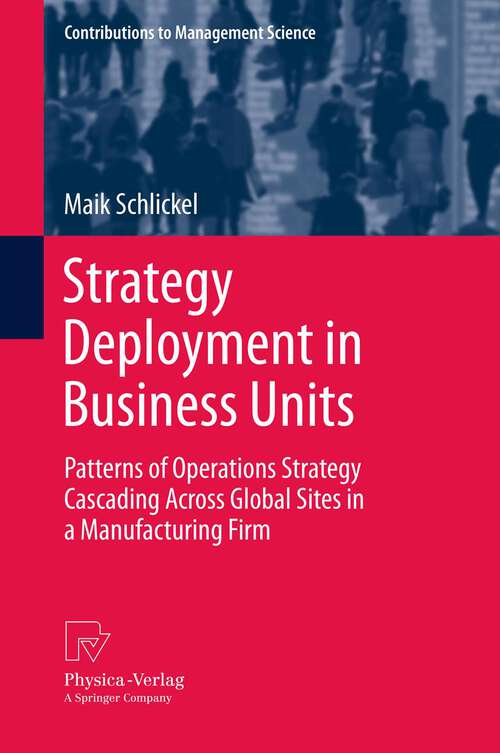 Book cover of Strategy Deployment in Business Units