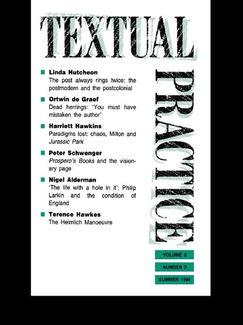 Book cover of Textual Practice: Volume 8, Issue 2